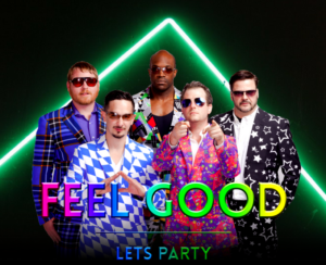 FeeGood Band 5 gentleman in sunglasses in neon lights