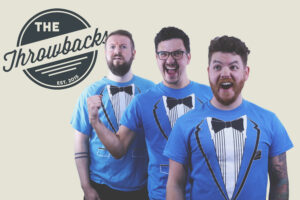 The Throwbacks Band- Image of three men in bow tie tshirts