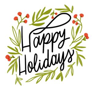 Happy Holidays decorative text