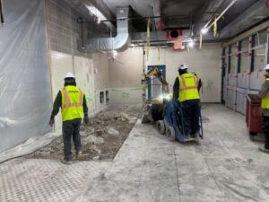 image of pool lobby during Splash Landings renovation