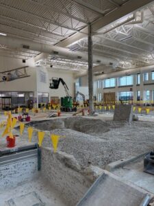 image of slide tower during Splash Landings renovation